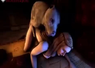 3D pitbull fucks a passionate zoofil
