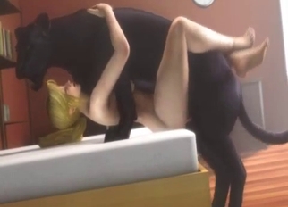 Big black beast fucked her wet hole