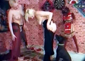 Blondes with big tits fucked by labrador