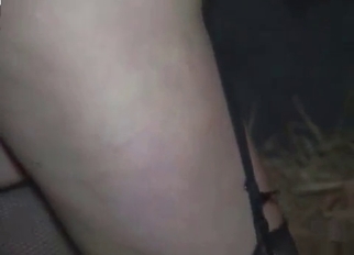 Beautiful doggy licks her tight wet hole