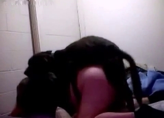 Sexy black dog drills her wet hole