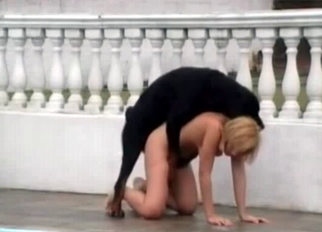 Naked blonde bangs with amazing doggy