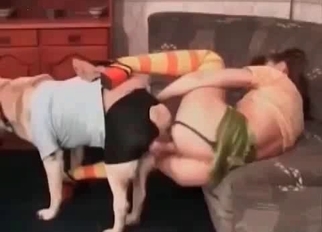 Amazing ass to ass dog pound session